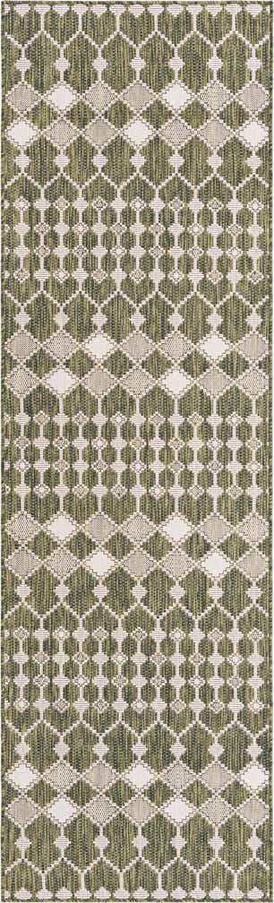 2' 7 x 10' Easy-Clean Trellis Indoor / Outdoor Runner Rug