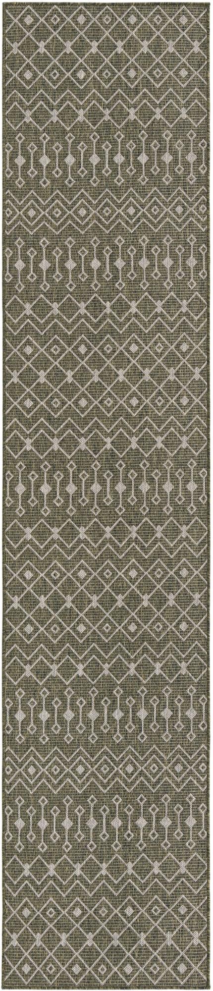 Primary image 2' 7 x 12'  Washable Trellis Indoor / Outdoor Runner Rug