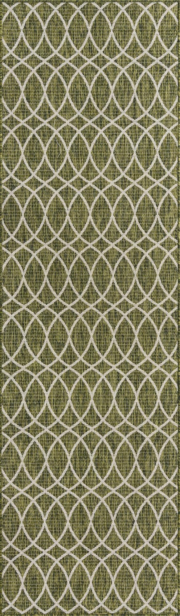 2' 7 x 10'  Washable Trellis Indoor / Outdoor Runner Rug