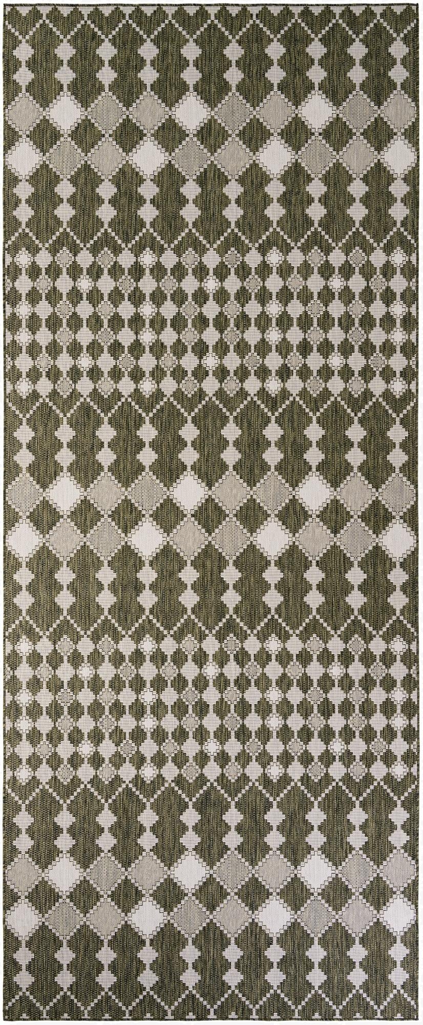 6' x 15'  Washable Trellis Indoor / Outdoor Runner Rug