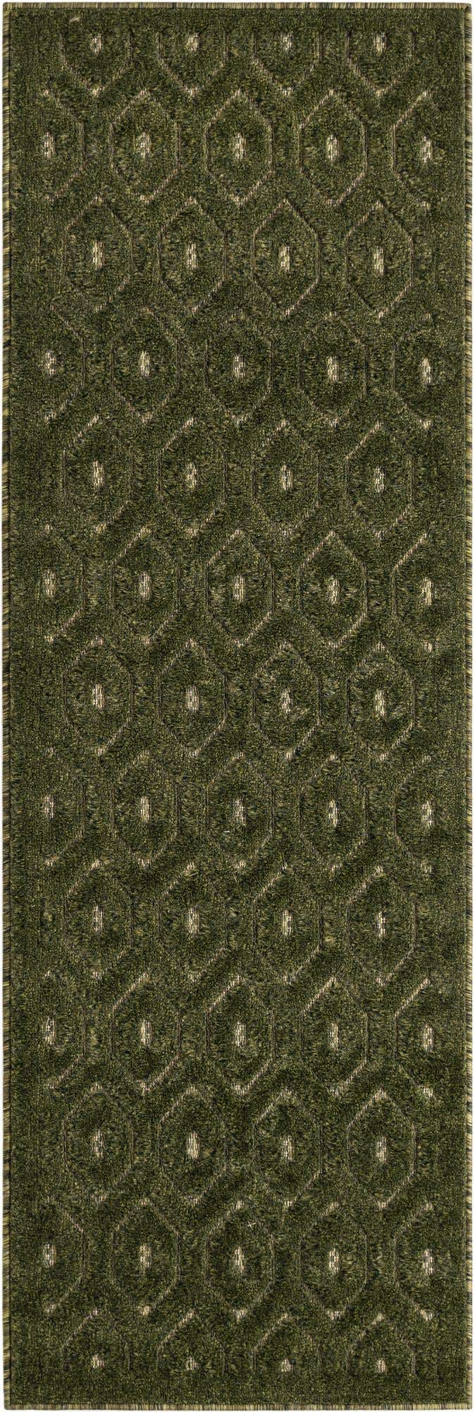 2' x 6' Easy-Clean Trellis Textured Indoor / Outdoor Runner Rug