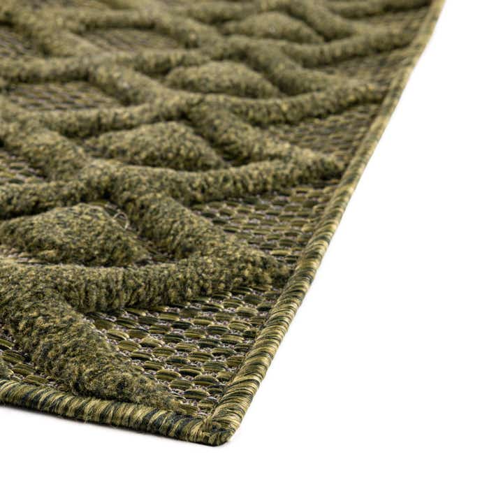 2' x 6' Easy-Clean Trellis Textured Indoor / Outdoor Runner Rug