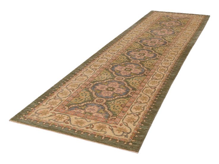 Detail image of 2' 11 x 11' 5 Hand Knotted Pershawar Ziegler Runner Rug
