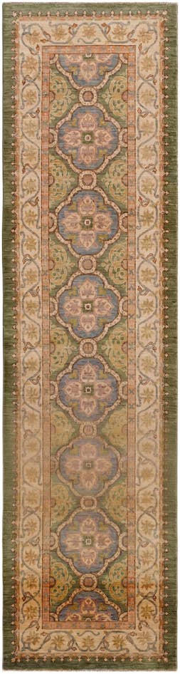 Detail image of 2' 11 x 11' 5 Hand Knotted Pershawar Ziegler Runner Rug