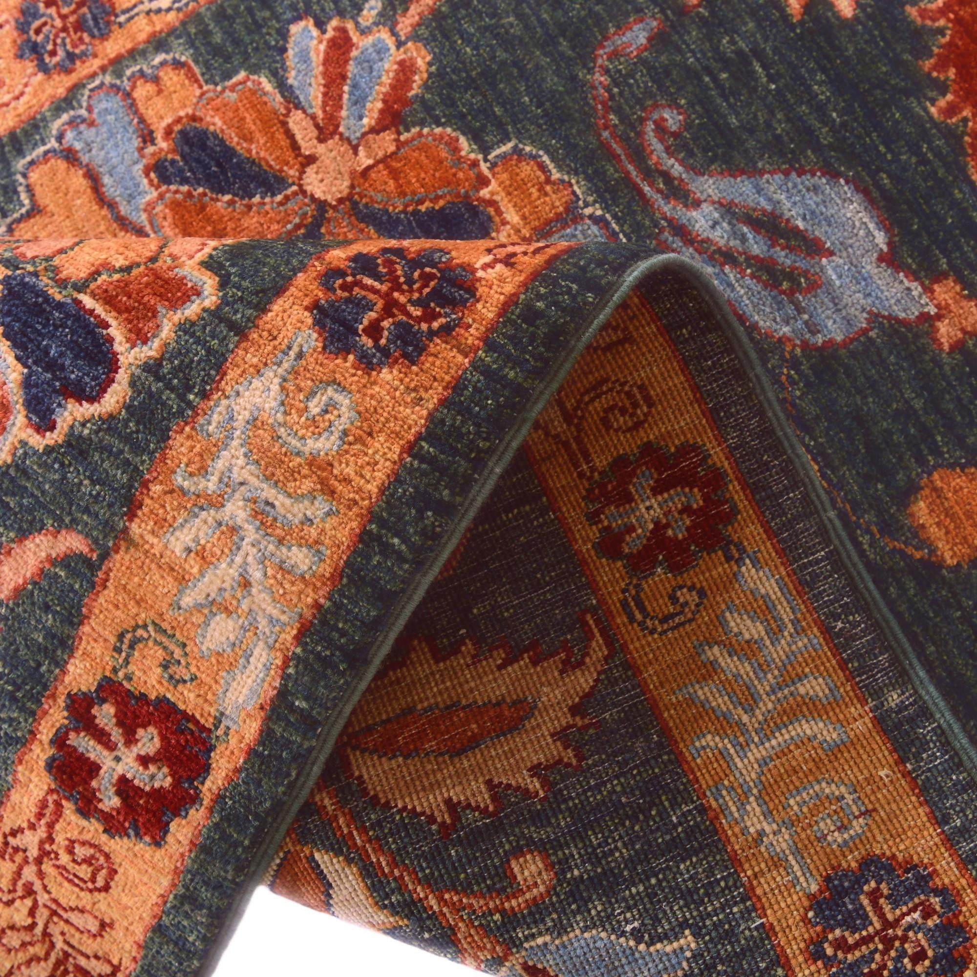 2' 8 x 9' 10 Hand Knotted Peshawar Ziegler Runner Rug