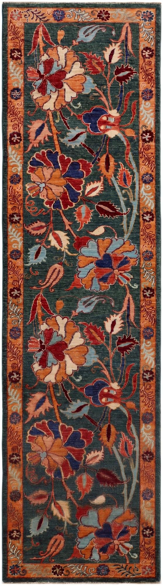 2' 8 x 9' 10 Hand Knotted Peshawar Ziegler Runner Rug
