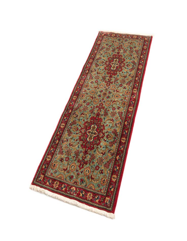 Detail image of 2' 8 x 6' 5  Hand Knotted Qom Persian Runner Rug