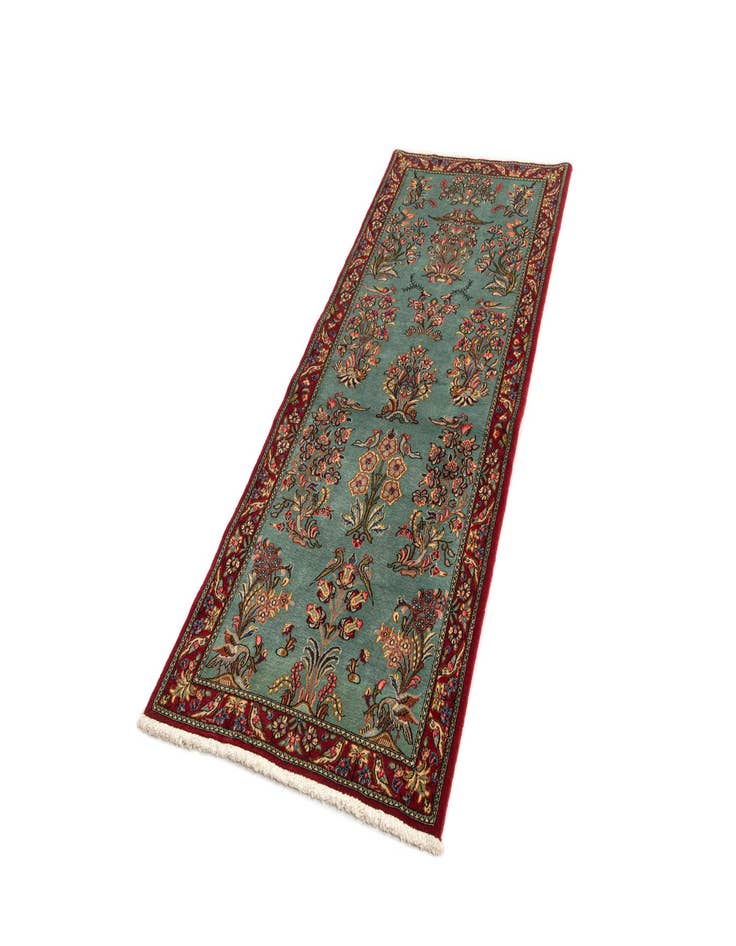 Detail image of 2' 8 x 6' 8  Hand Knotted Qom Persian Runner Rug