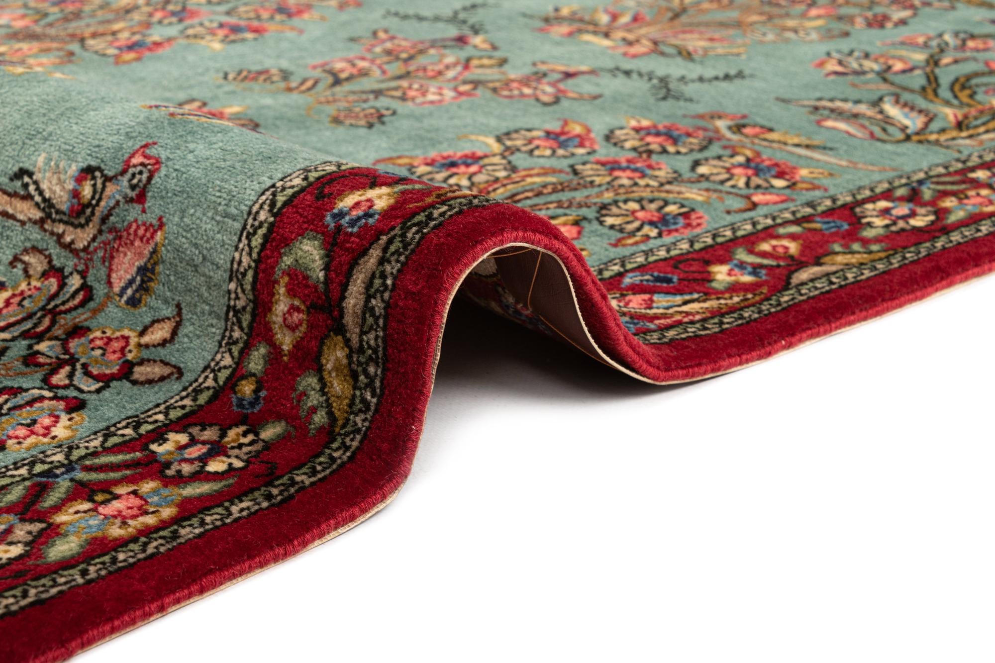 2' 8 x 6' 8 Hand Knotted Qom Persian Runner Rug