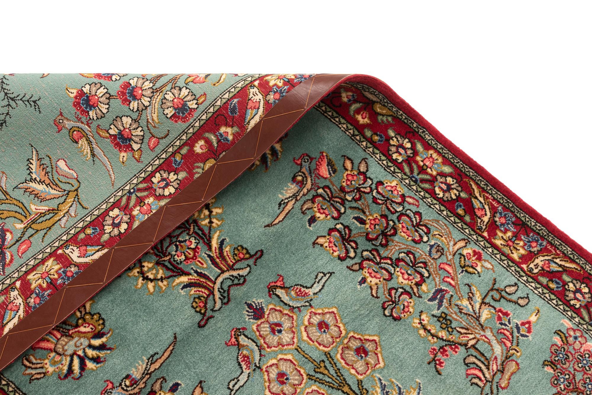 2' 8 x 6' 8 Hand Knotted Qom Persian Runner Rug