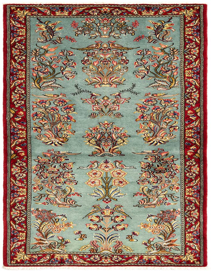 Detail image of 2' 8 x 6' 8 Hand Knotted Qom Persian Runner Rug