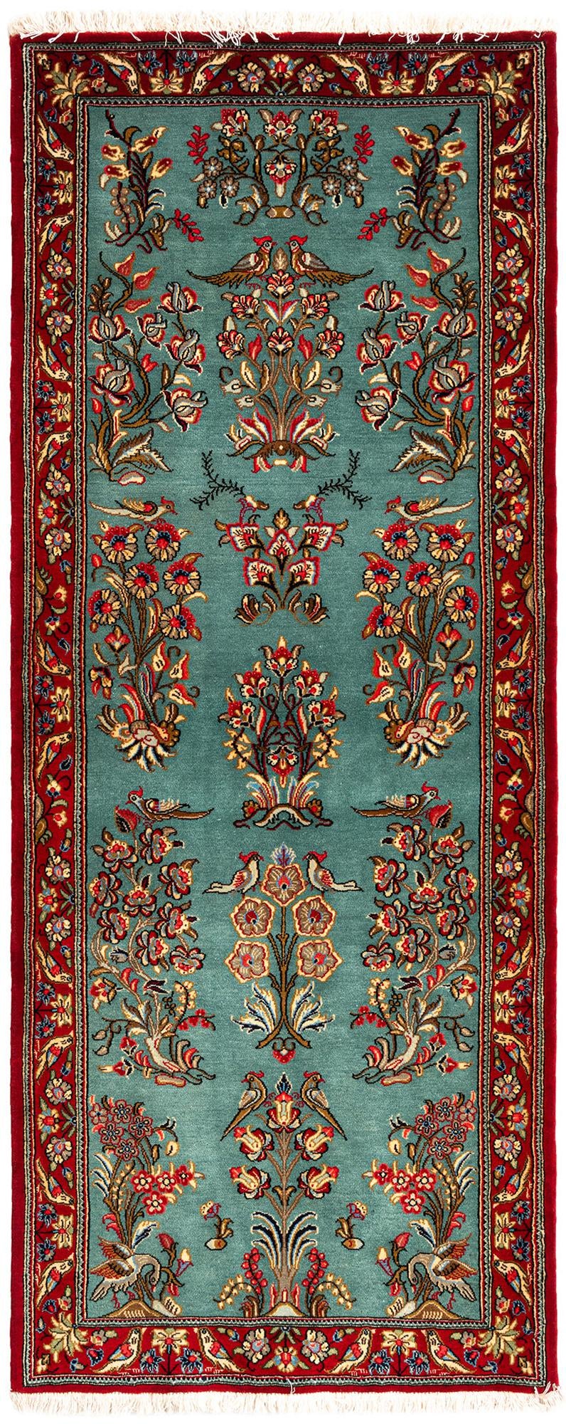 2' 7 x 6' 6 Hand Knotted Qom Persian Runner Rug