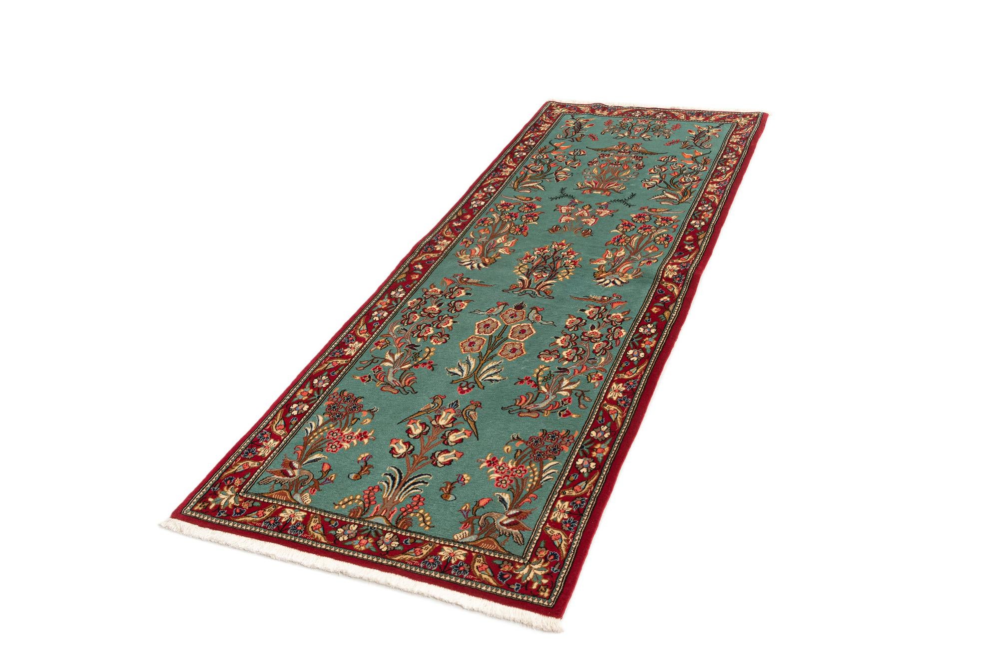2' 8 x 7' 4 Hand Knotted Qom Persian Runner Rug