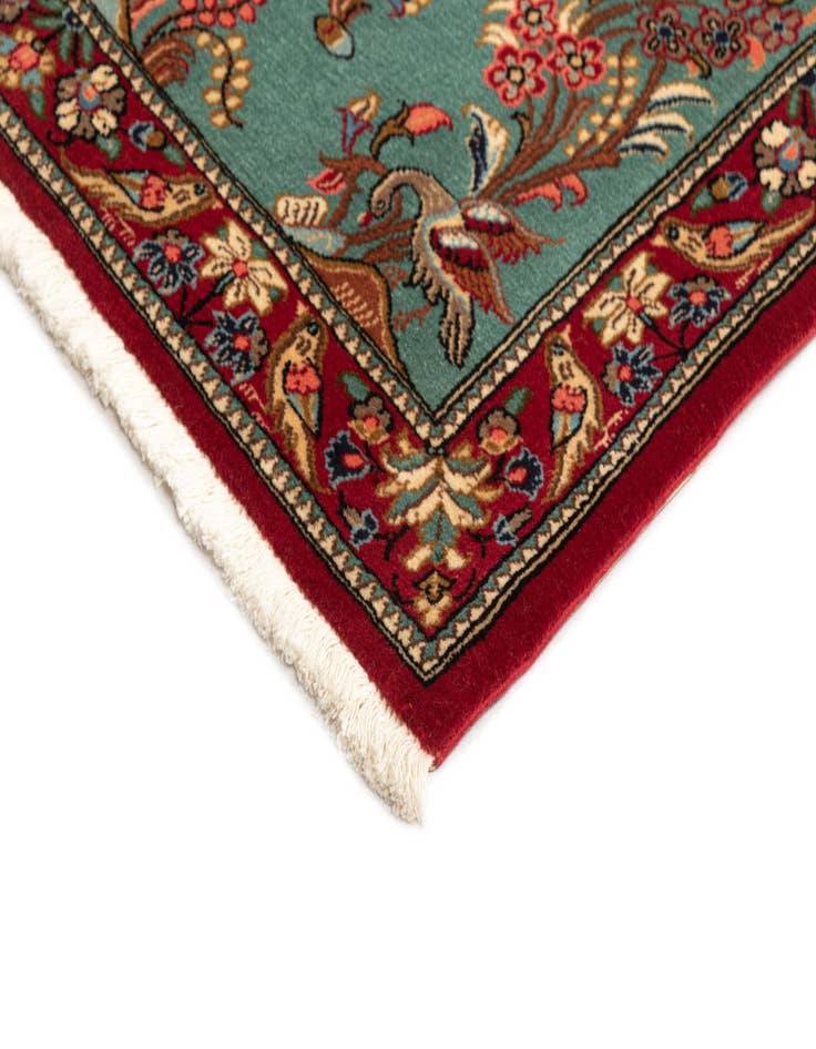 Detail image of 2' 8 x 7' 4  Hand Knotted Qom Persian Runner Rug