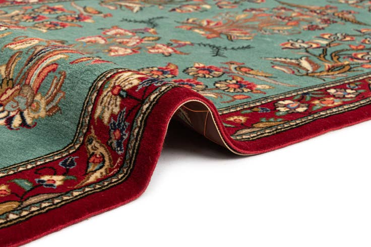 Detail image of 2' 8 x 7' 4 Hand Knotted Qom Persian Runner Rug