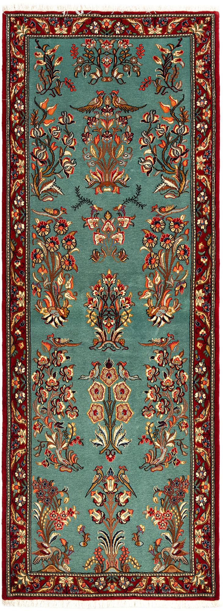 2' 8 x 7' 4 Hand Knotted Qom Persian Runner Rug
