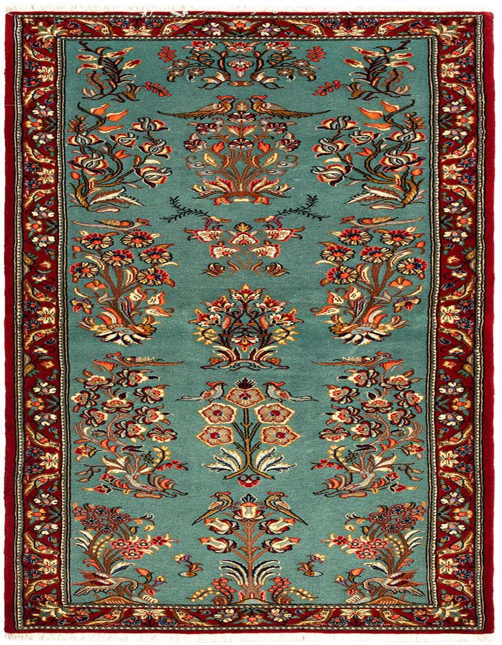 2' 8 x 7' 4 Hand Knotted Qom Persian Runner Rug