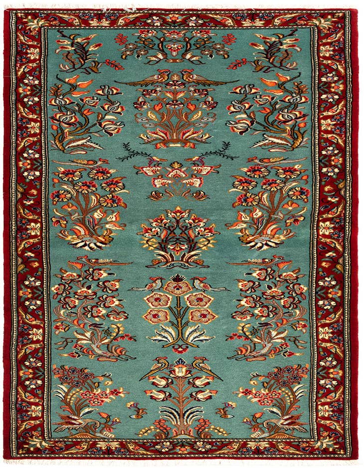 Detail image of 2' 8 x 7' 4 Hand Knotted Qom Persian Runner Rug