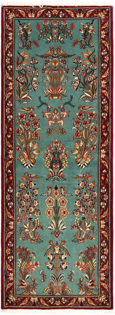 2' 8 x 7' 4 Hand Knotted Qom Persian Runner Rug
