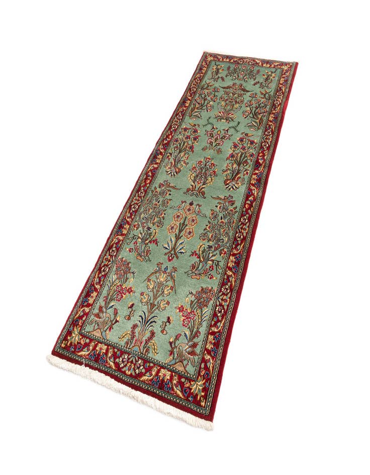 Detail image of 2' 7 x 7' 1  Hand Knotted Qom Persian Runner Rug