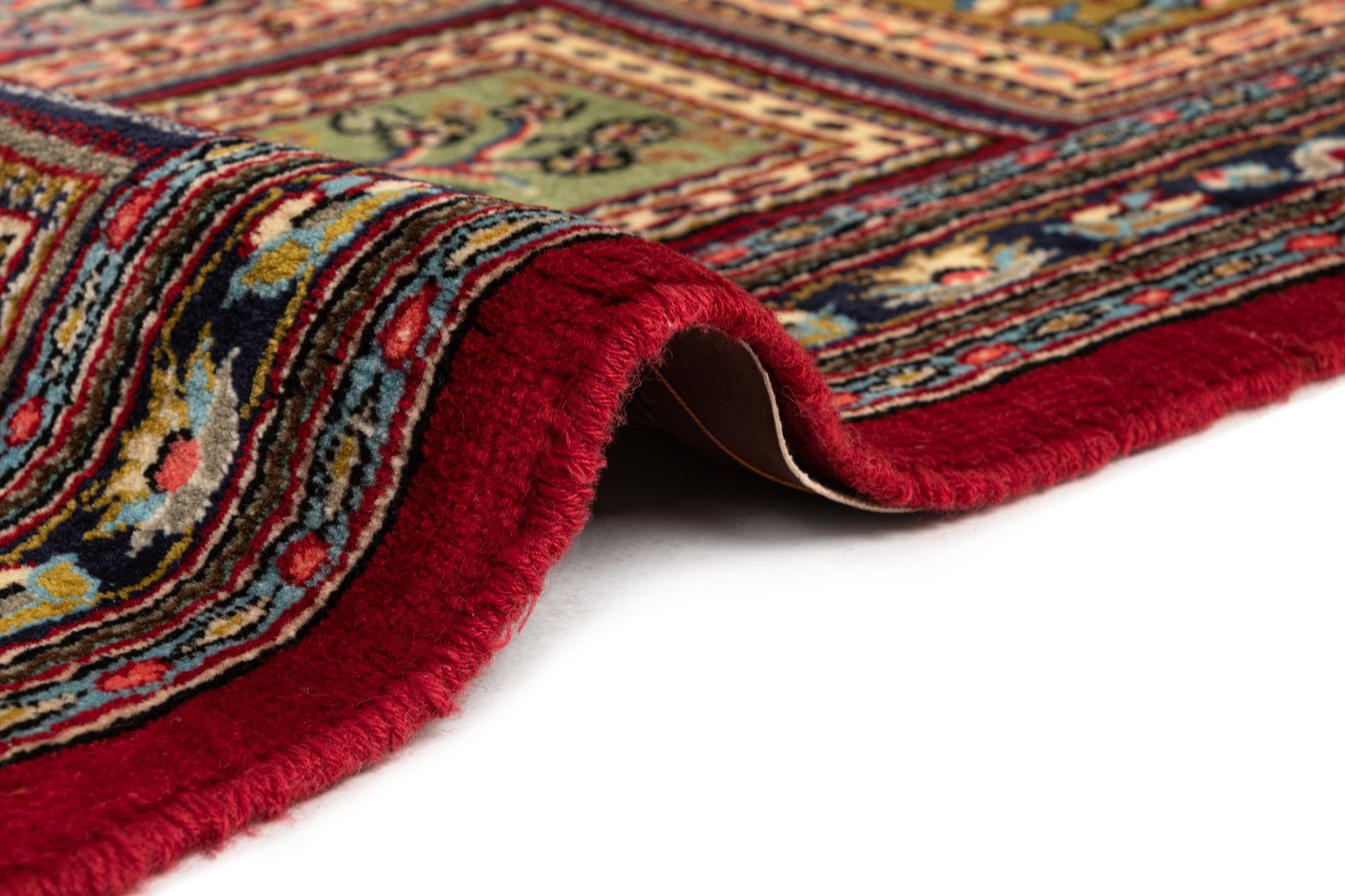 2' 6 x 6' 11 Hand Knotted Qom Persian Runner Rug