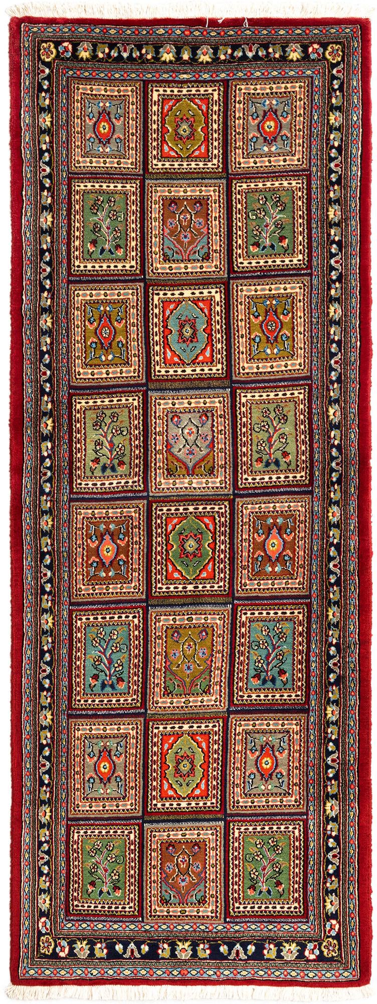 2' 6 x 6' 11 Hand Knotted Qom Persian Runner Rug