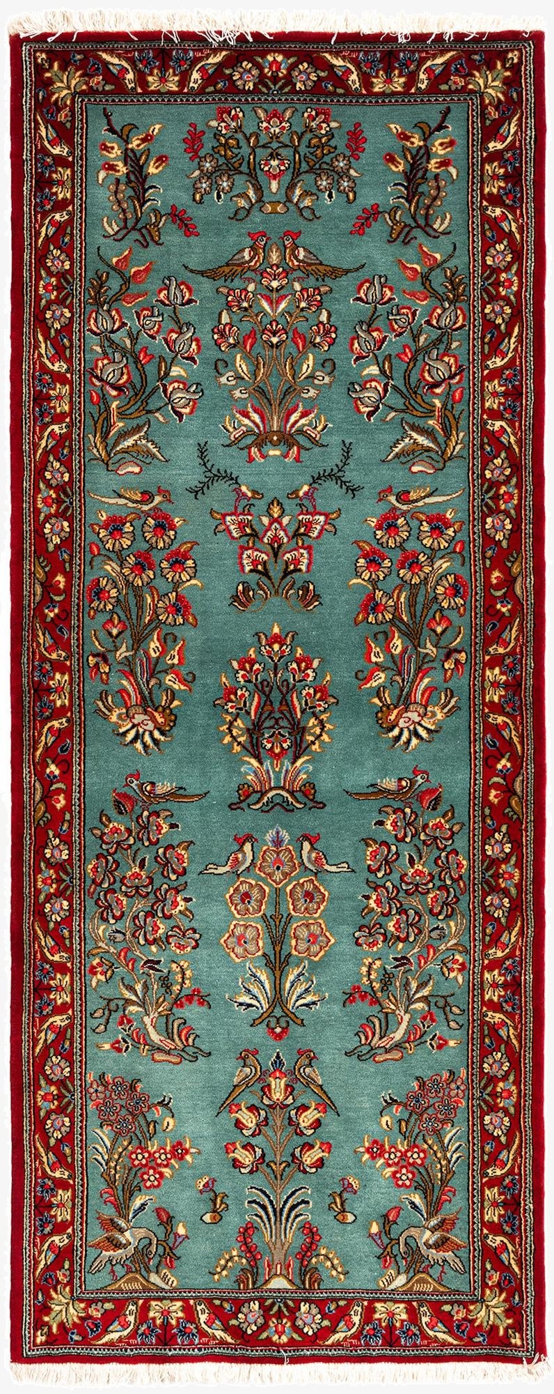 2' 7 x 6' 6  Hand Knotted Qom Persian Runner Rug
