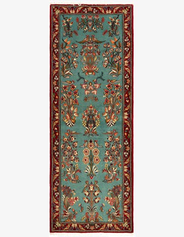 2' 8 x 7' 4 Hand Knotted Qom Persian Runner Rug