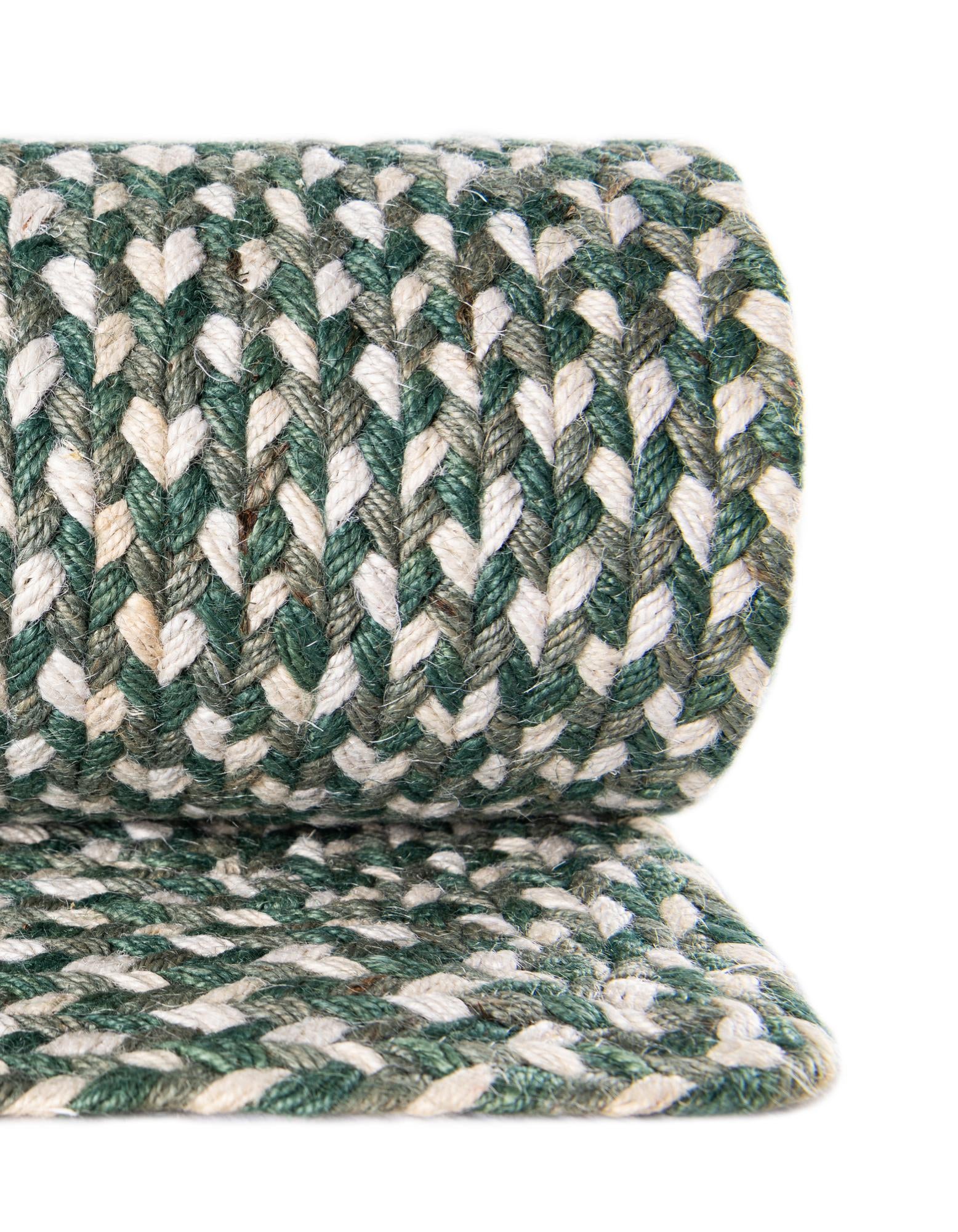 2' x 6' 1 Handmade Tweed Braided Jute Runner Rug