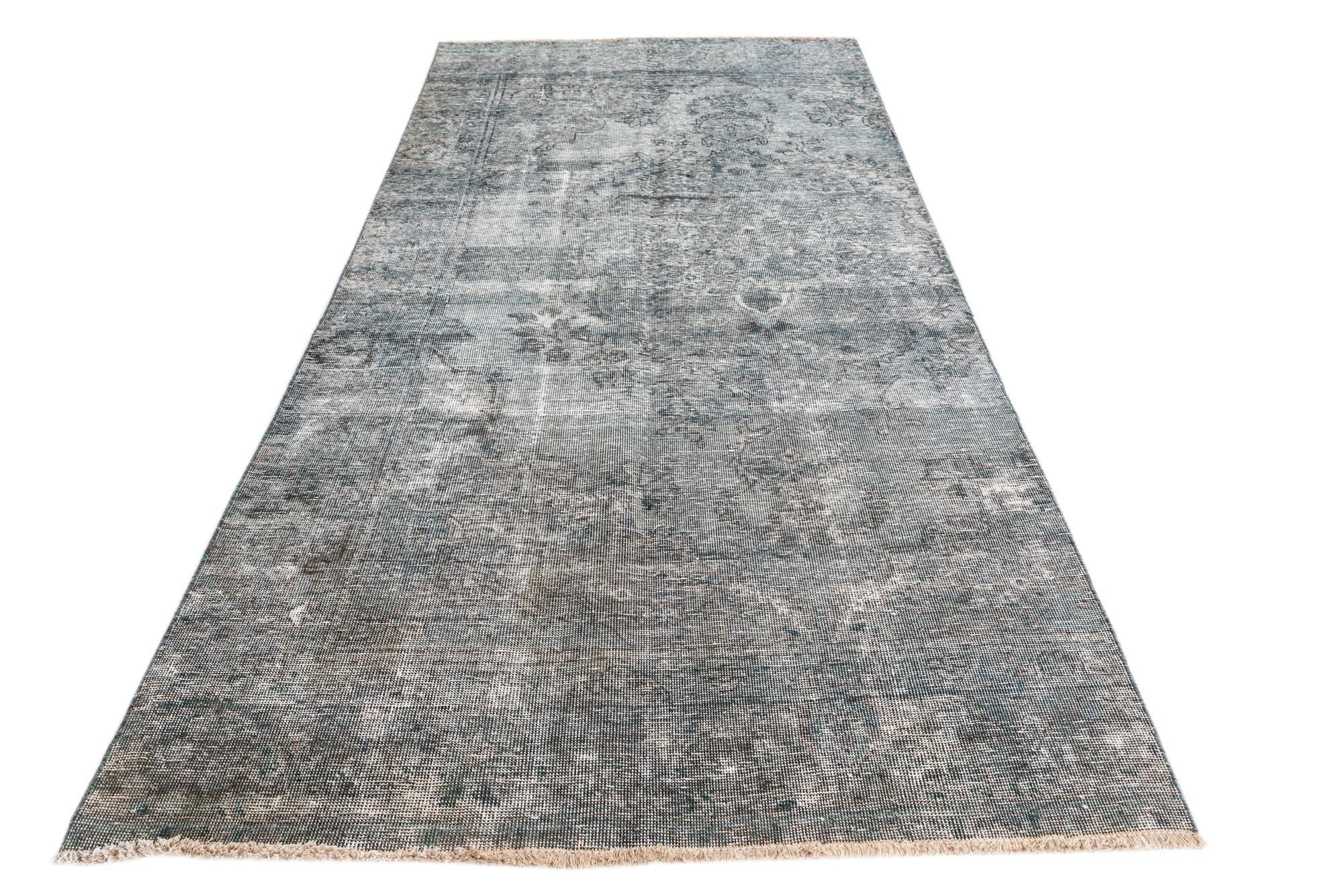 4' 6 x 9' 2 Hand Knotted Ultra Vintage Persian Wool Runner Rug