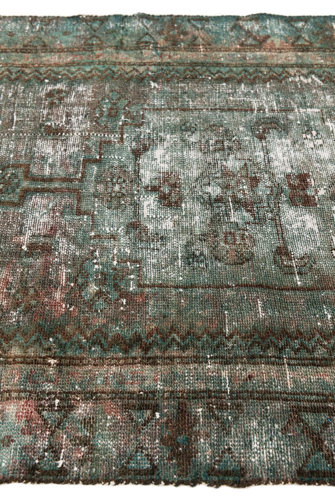 85cm x 185cm Hand Knotted Ultra Vintage Persian Wool Runner Rug