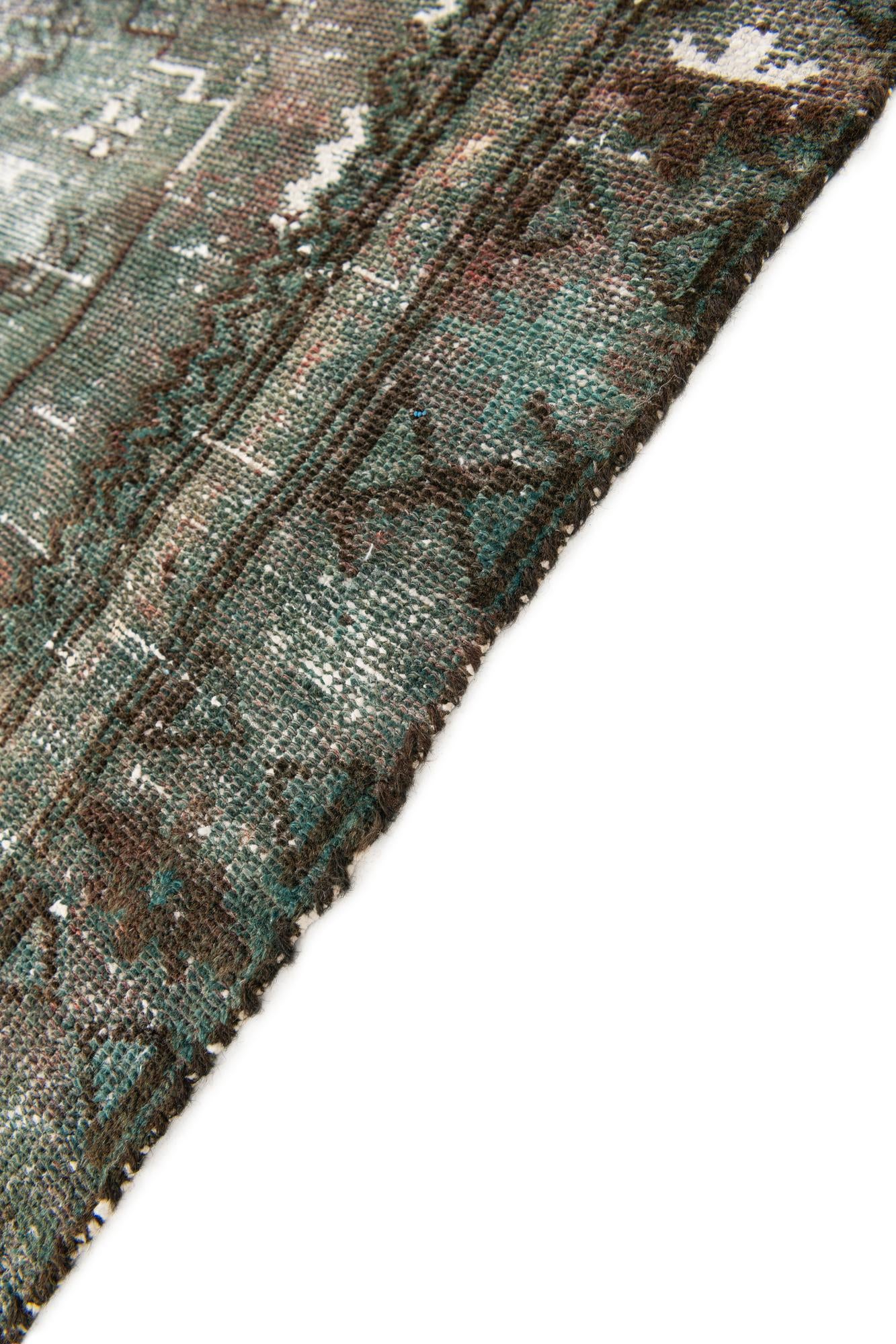 85cm x 185cm Hand Knotted Ultra Vintage Persian Wool Runner Rug