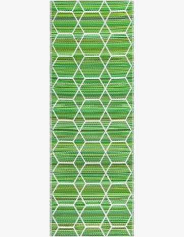 Green Easy-Clean Vista Breeze Indoor / Outdoor Runner Rug