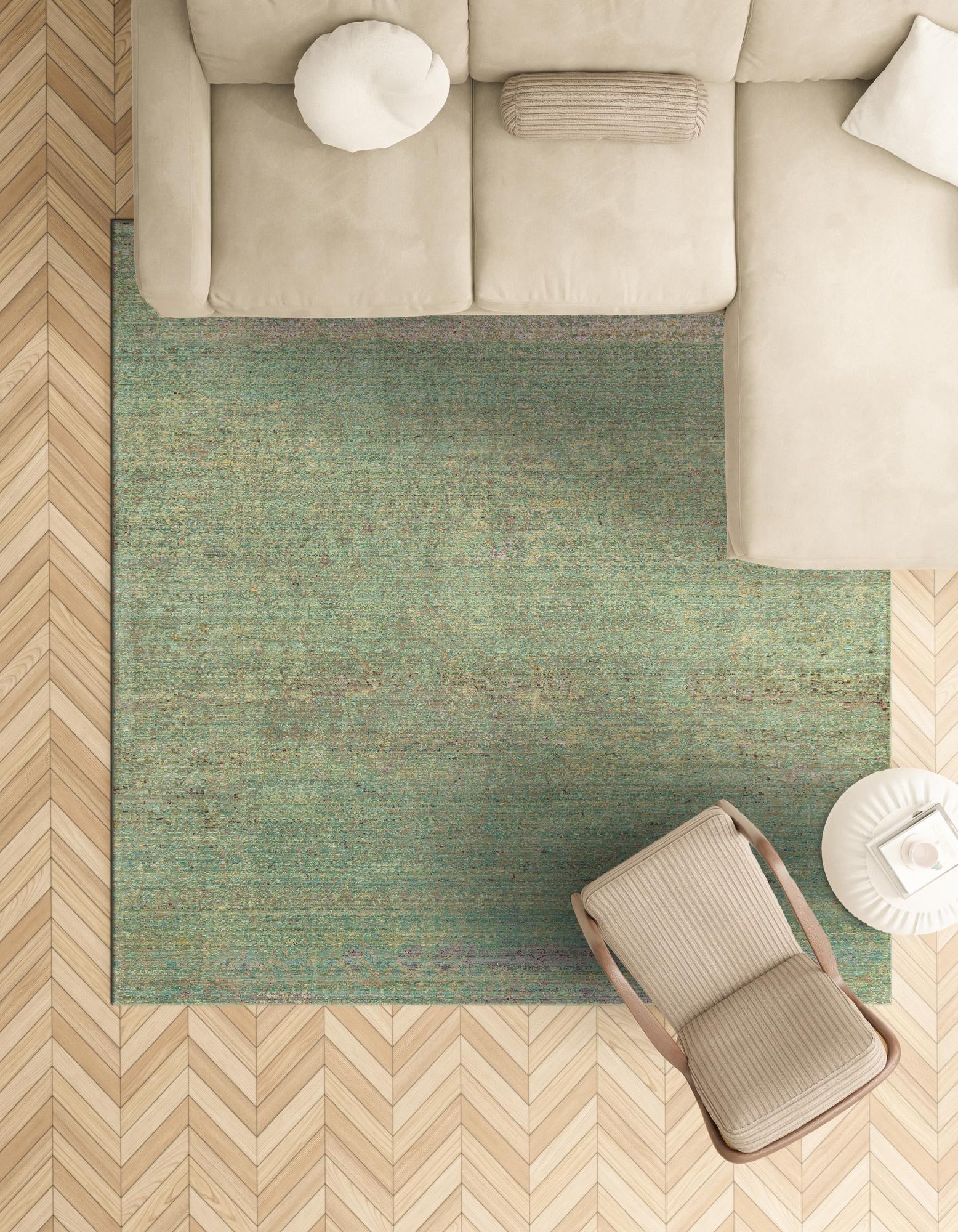 8' x 8' Aqua Square Rug