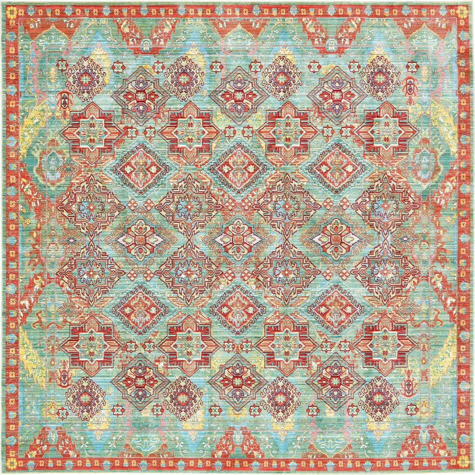 8' x 8' Aqua Square Rug