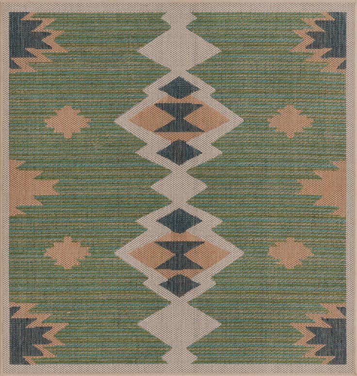 Detail image of 5' 3 x 5' 3 Easy-Clean Baja Indoor / Outdoor Square Rug