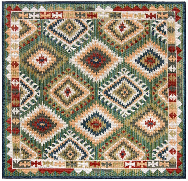 Detail image of 7' 10 x 7' 10 Easy-Clean Baja Indoor / Outdoor Square Rug