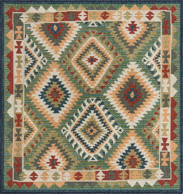 5' 3 x 5' 3 Easy-Clean Baja Indoor / Outdoor Square Rug