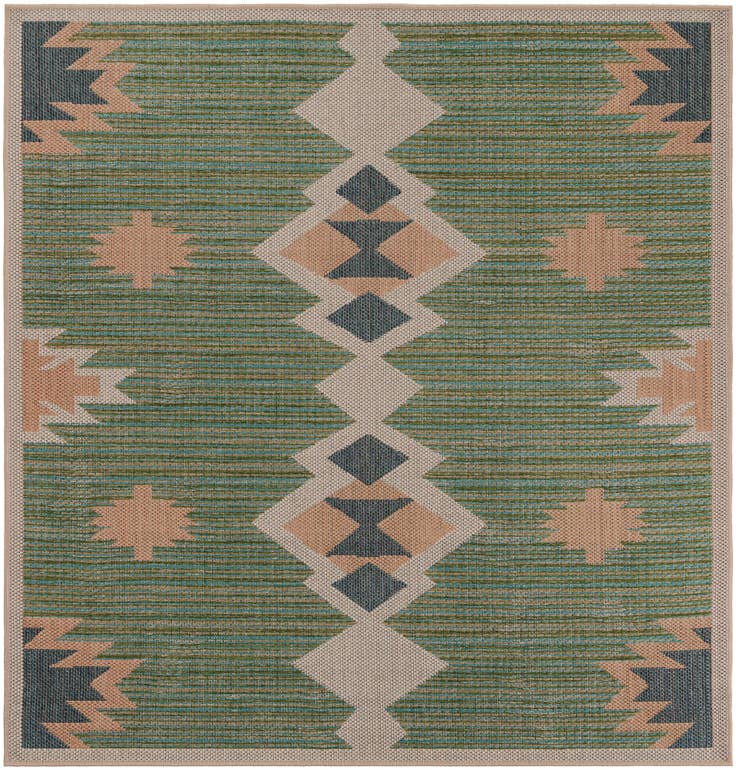 Detail image of 6' x 6' Easy-Clean Baja Indoor / Outdoor Square Rug