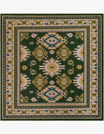 Green Easy-Clean Baja Indoor / Outdoor Square Rug
