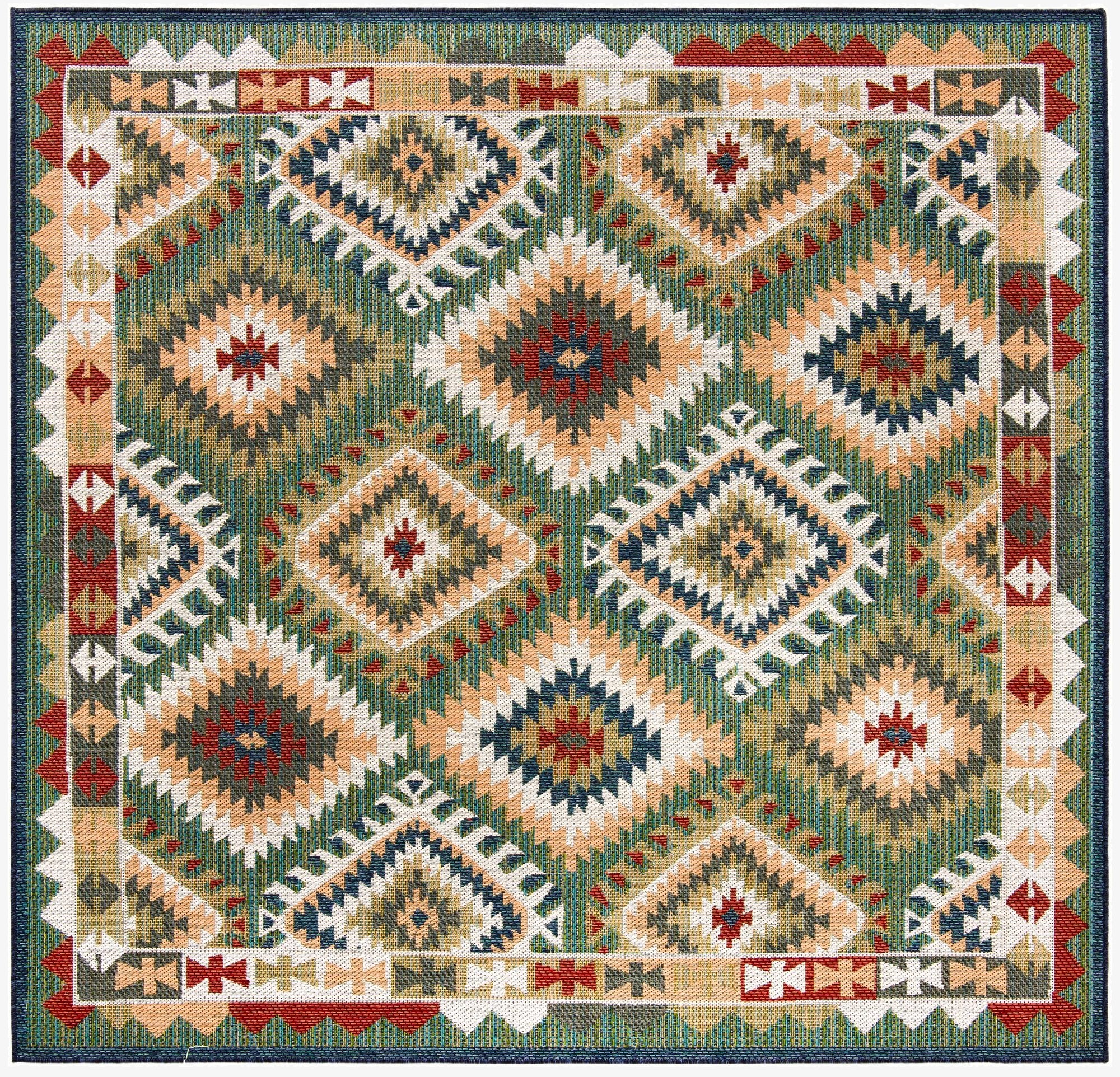 7' 10 x 7' 10  Washable Baja Indoor / Outdoor Square Rug