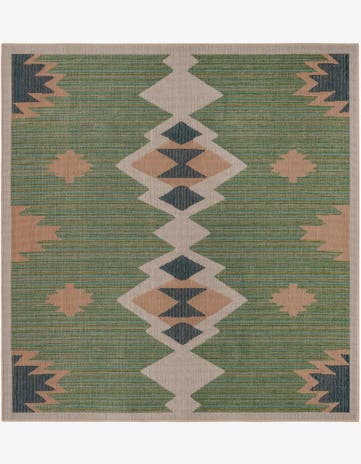 Green Easy-Clean Baja Indoor / Outdoor Square Rug
