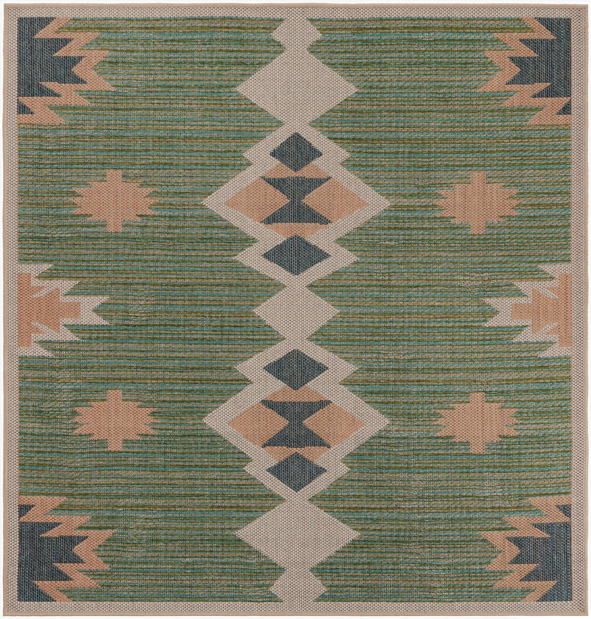 6' x 6'  Washable Baja Indoor / Outdoor Square Rug