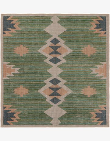 Green Easy-Clean Baja Indoor / Outdoor Square Rug
