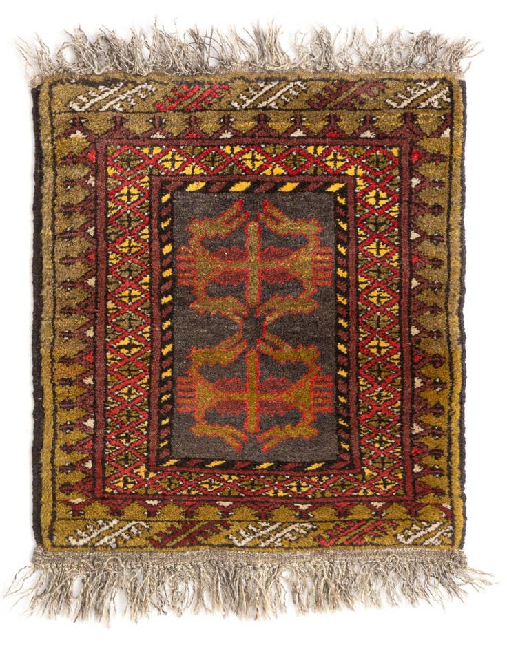 Detail image of 1' 8 x 2' 3 Balouch Wool Square Rug