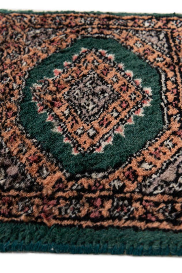 Detail image of 35cm x 35cm Hand Knotted Bokhara Oriental Wool Square Rug
