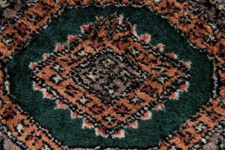 Detail image of 35cm x 35cm Hand Knotted Bokhara Oriental Wool Square Rug