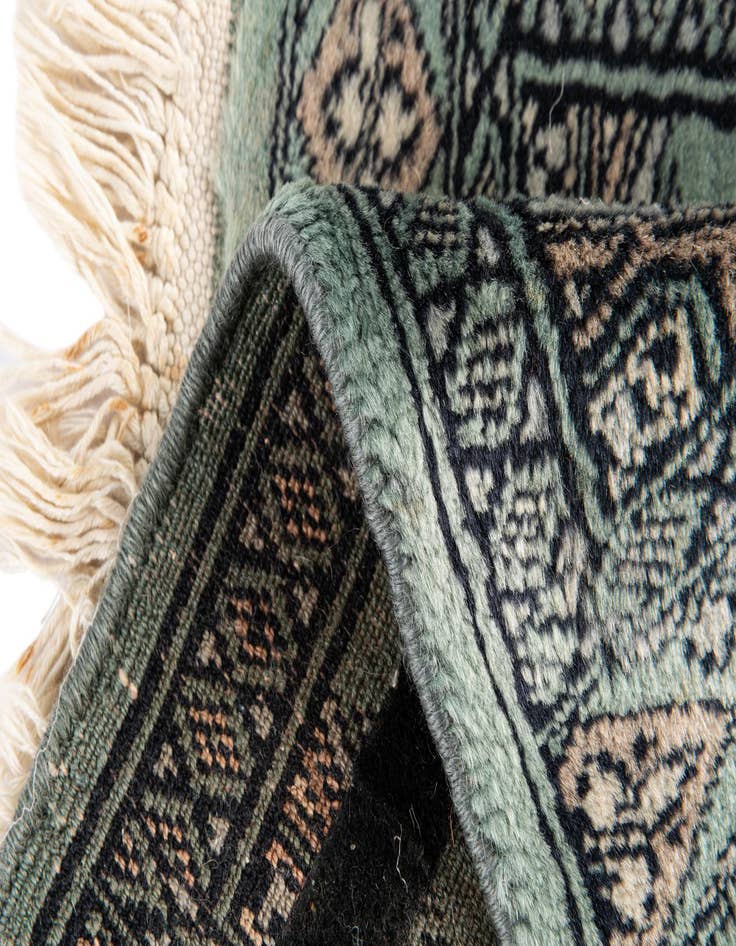 Detail image of 1' x 1' Hand Knotted Bokhara Oriental Wool Square Rug