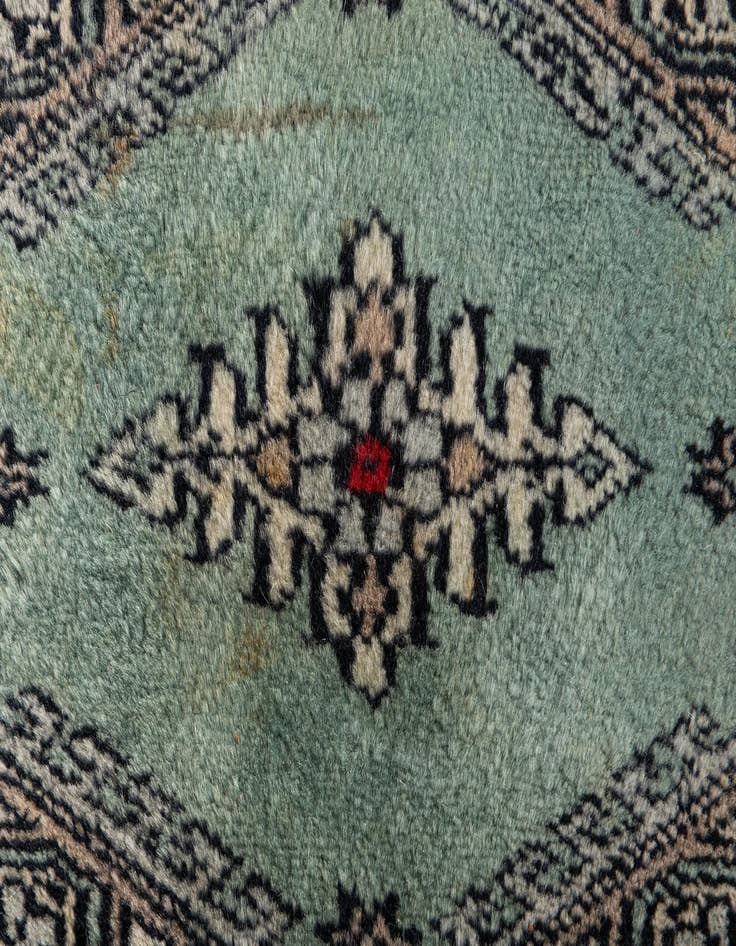Detail image of 1' x 1' Hand Knotted Bokhara Oriental Wool Square Rug