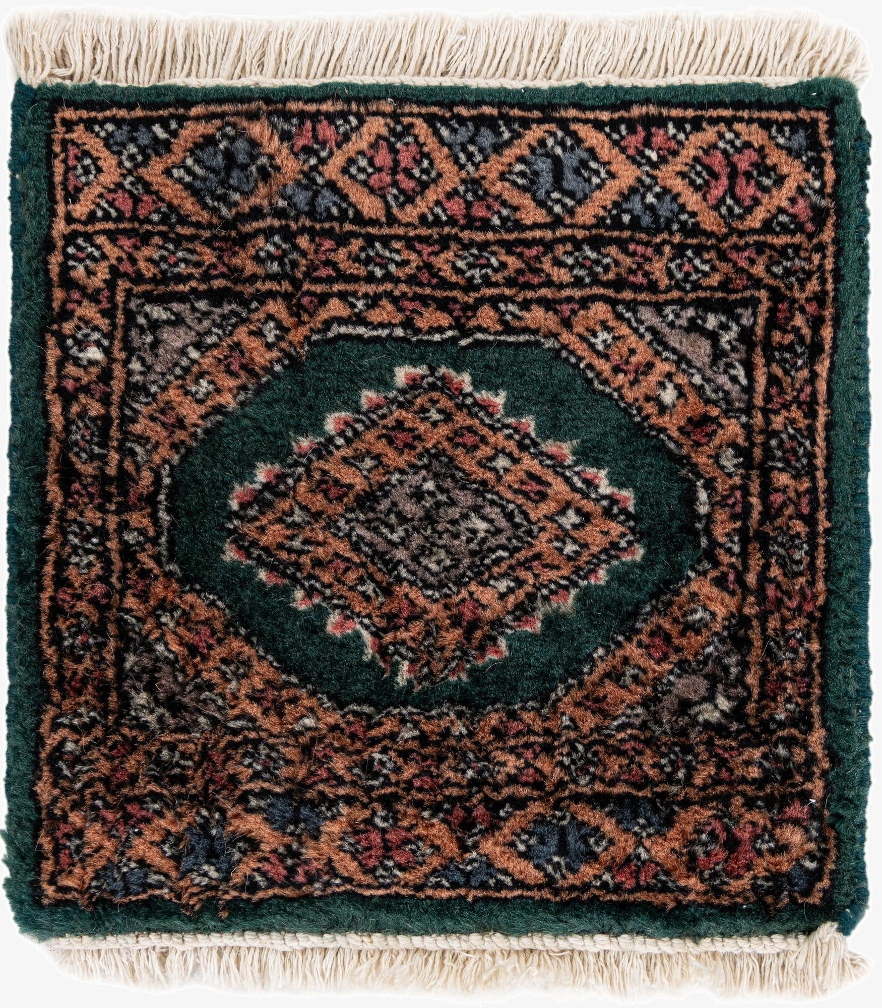 1' 1 x 1' 1  Hand Knotted Bokhara Oriental Wool Square Rug